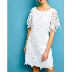 Anthropologie “Charleston” White All-Over Lace Short Sleeve Dress – Size 8